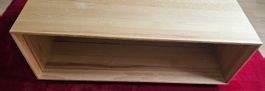 Table basse de luxe en hêtre massif + roulettes état neuve