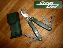 Gartenschere Green Line mit Klingen mit Gürteltasche