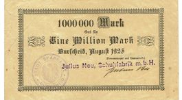 Burscheid 1 Mil.Mark+Stempel 08.1923 SS+-SS++
