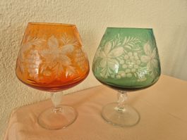 2 grosse Cognac Gläser, Schwenker aus Bleikristall