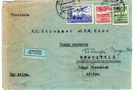 FLUGPOSTBELEG VON TSCHECHOSLOVAKEI NACH CONGO FR. - JJ215