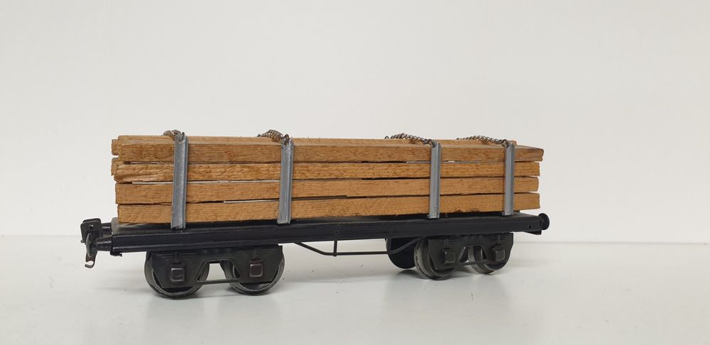 Märklin Tin-Plate Spur 0, Langholzwagen 4-achsig Nr. 1961 G (Neu und