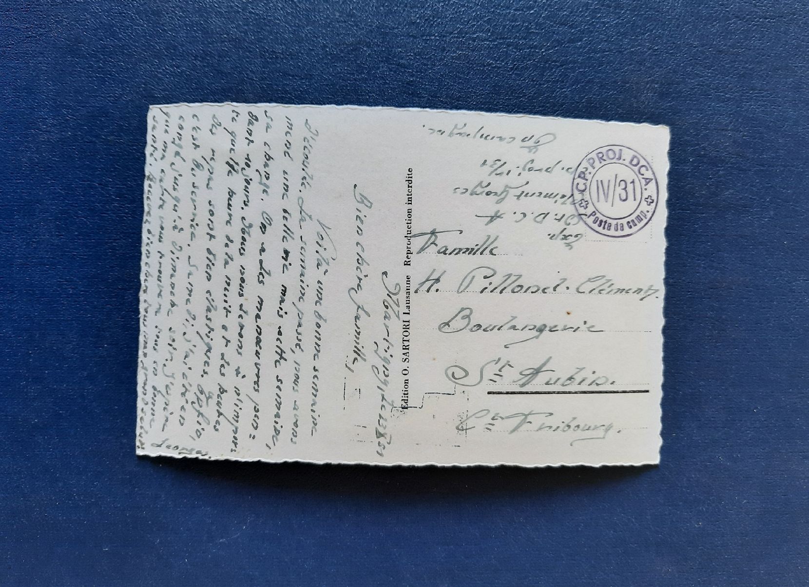 Cartoline postali: Ansichtskarte Martigny, 9 Bilder, gest.1951, Feldpost – Usato da Marly venduto da neu-adlerauge65 1