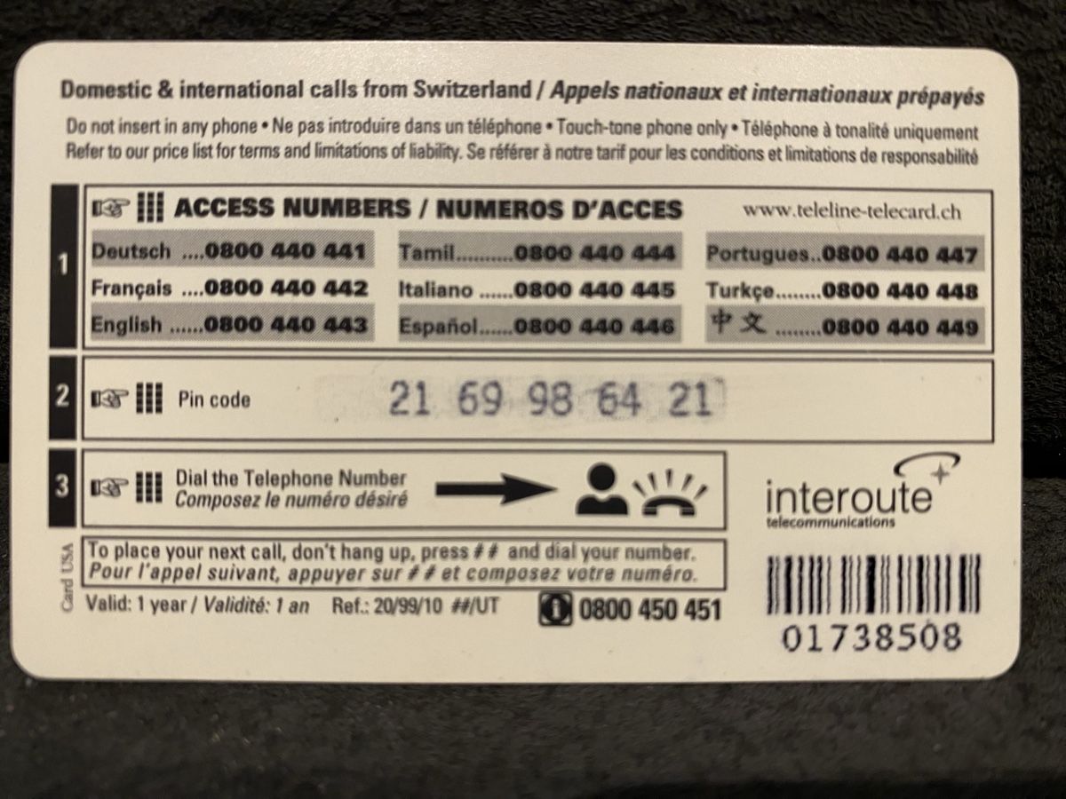 Cartes de téléphone: Teleline  – D'occasion à Lausanne par babacard10 1