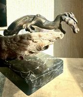 Antike Bronze Drachen✨Art Deco-✨Schale auf Marmorsockel✨Rar