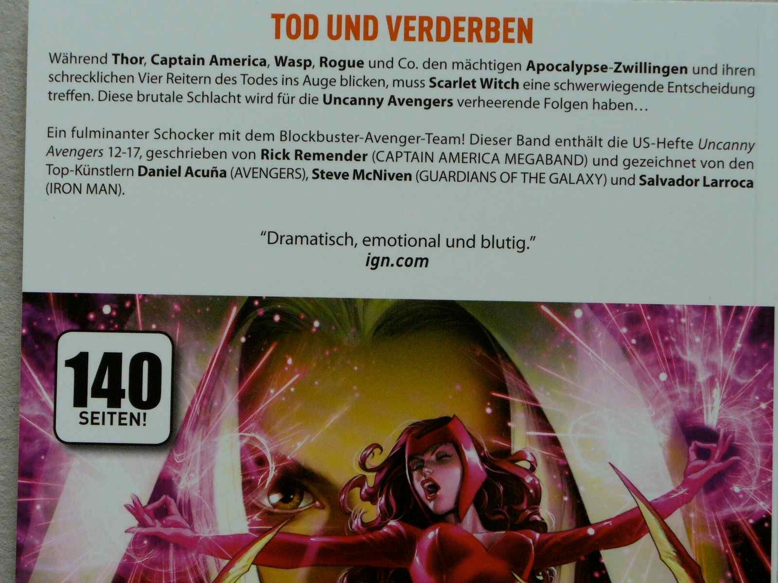 Fumetti: Uncanny Avengers 003 - Marvel Comic Top Zustand – Nuovo (secondo la descrizione) da Samstagern venduto da Betscha 1