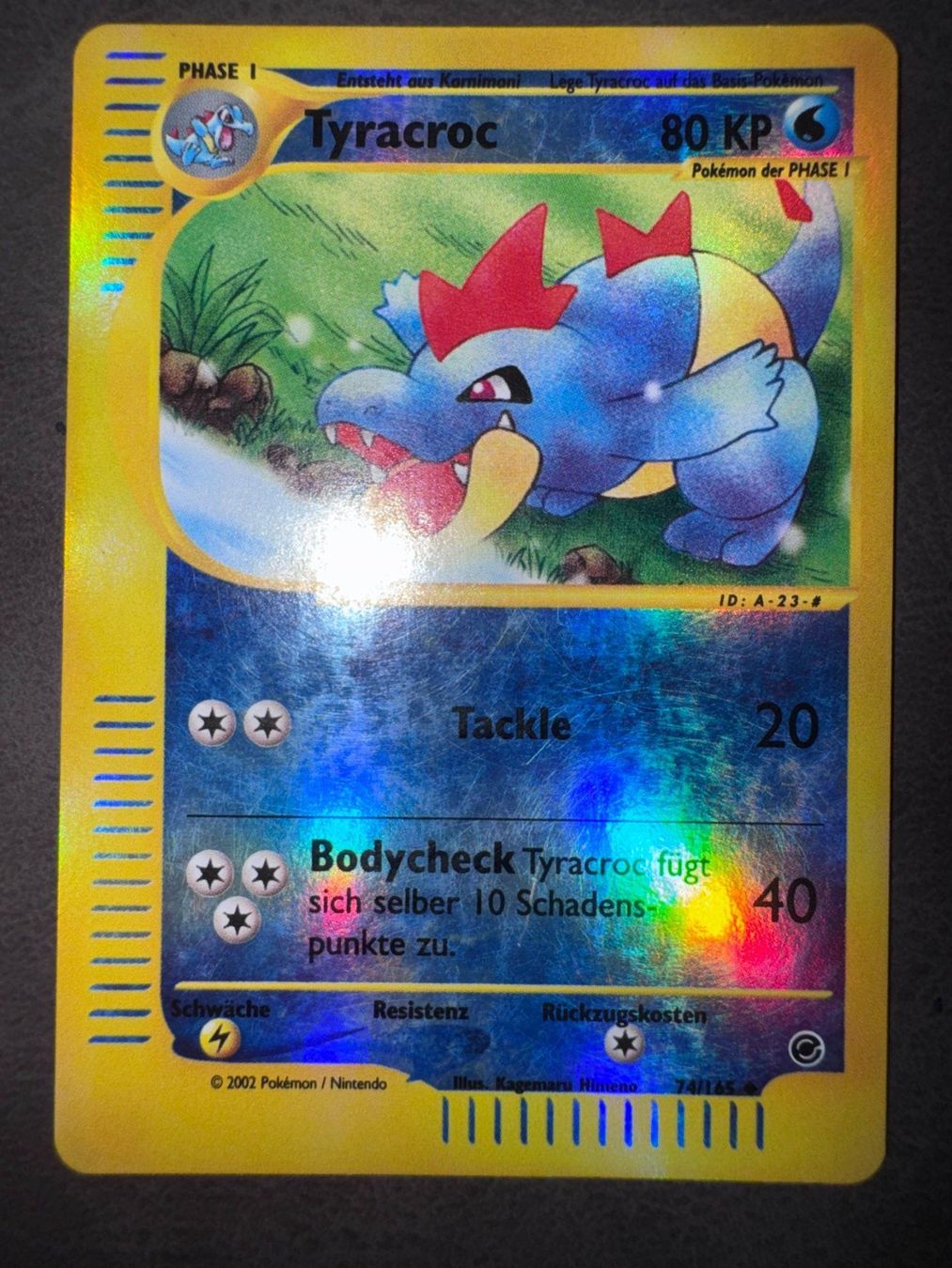 Pokémon Carte collezionabili: Pokemon Tyracroc Reverse Holo 74/165 - Expedition - DE – Usato da Erstfeld venduto da PokeSandero