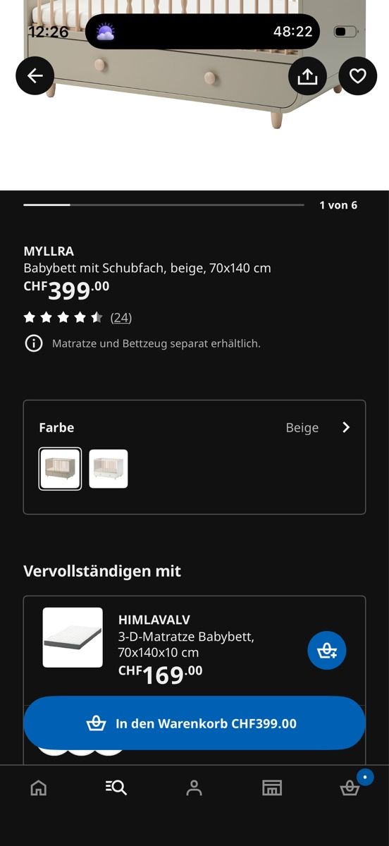 Betten: Babybett Myllra – Neu (gemäss Beschreibung) aus Grüningen von hamster889 2