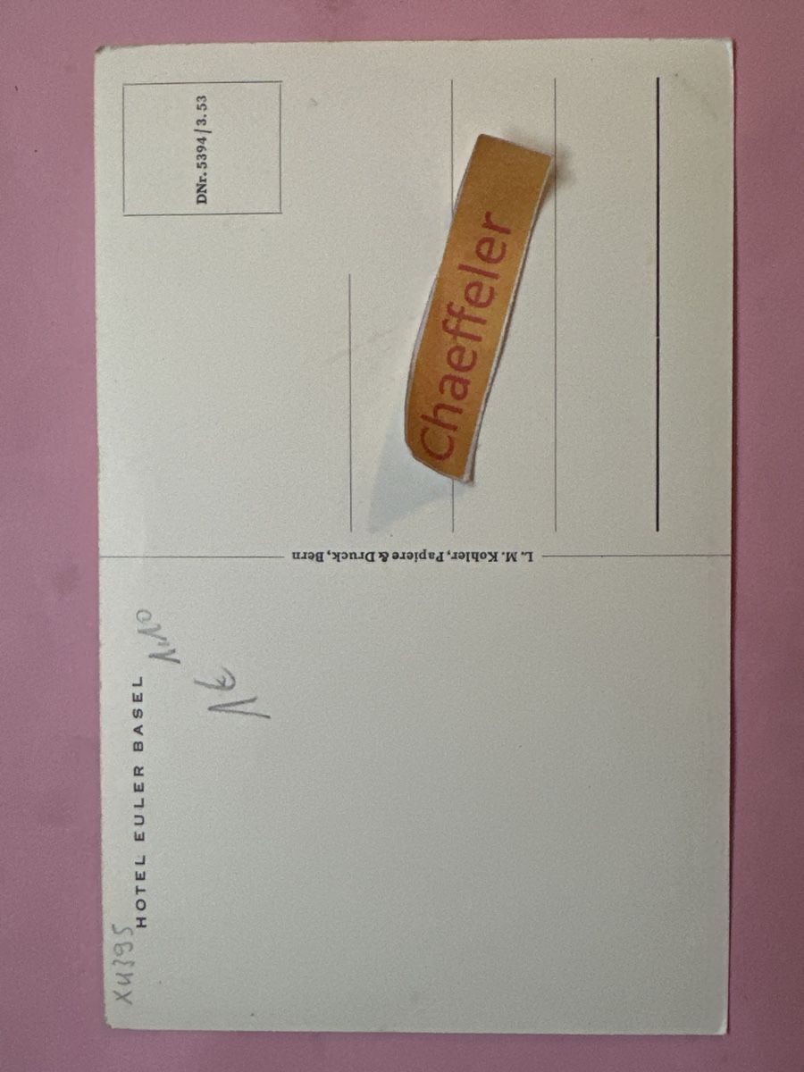 Cartoline postali: Hotel Euler, Basel – Usato da Zürich venduto da Chaeffeler 1