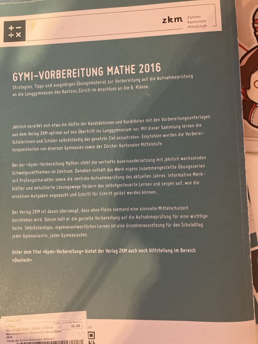 Libri: Gymi-Vorbereitung Mathe 2016 – Usato da Nürensdorf venduto da Santoryuu 1