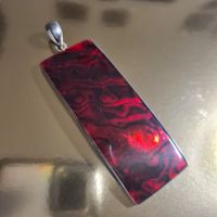 Sterling Silber 925 schöner grosser Anhänger, echter Seeopal