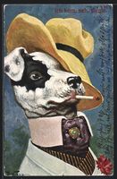 Arthur Thiele: Hund im Anzug mit Hut und
