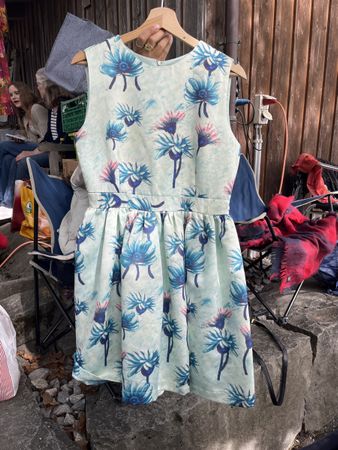 Sommerliches Blumenkleid, Gr. 38, mint/blau, Top Zustand!