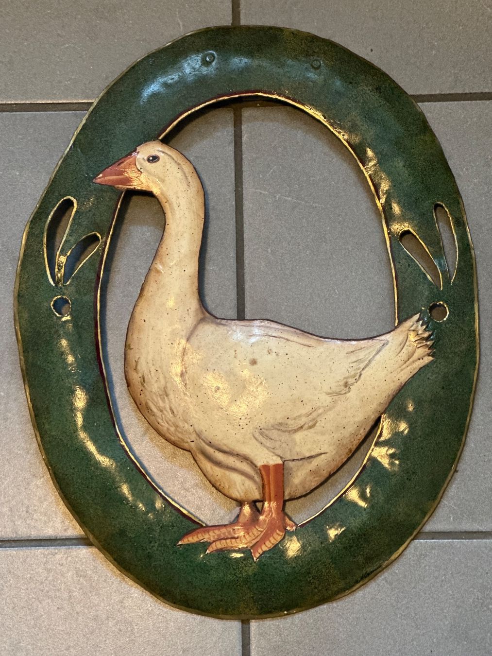 Insegne: Blechschild mit einer weissen Gans – Usato da Zürich venduto da Chaeffeler