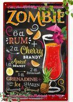 Retro Bar Schild "Zombie Cocktail" - Blechschild