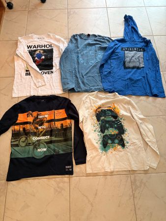 Coole Langarmshirts für Jungs, Grösse 164 - 5 Teile