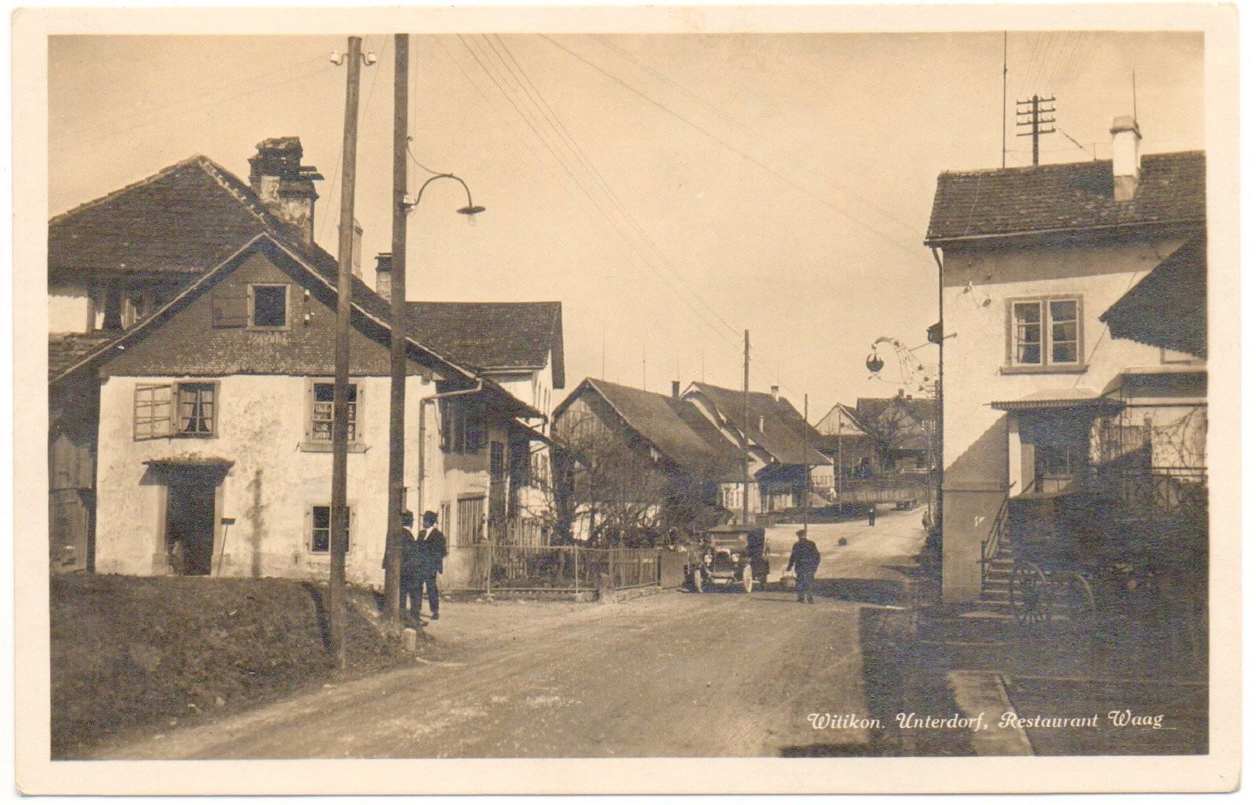 Ansichtskarten: WITIKON Unterdorf - Restaurant Waag - Oldtimer, Auto – Neu (gemäss Beschreibung) aus Jona von philajona