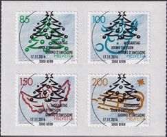 2016, Nr.1611-1614 "Weihnachten" mit Ersttags-Voll-Stempel
