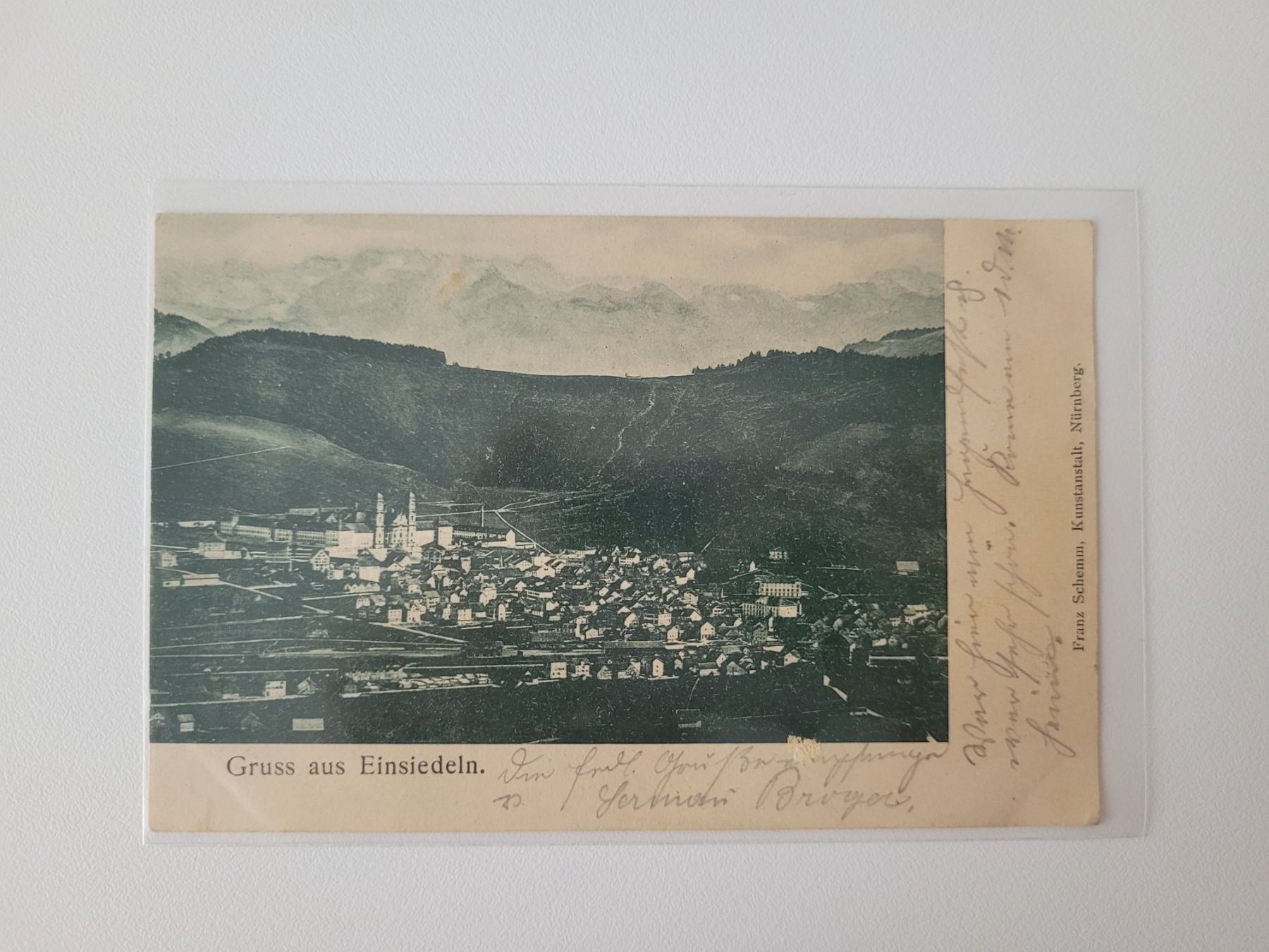Ansichtskarten: Gruss aus Einsiedeln 1900 – Gebraucht aus Inwil von Flower2325 1