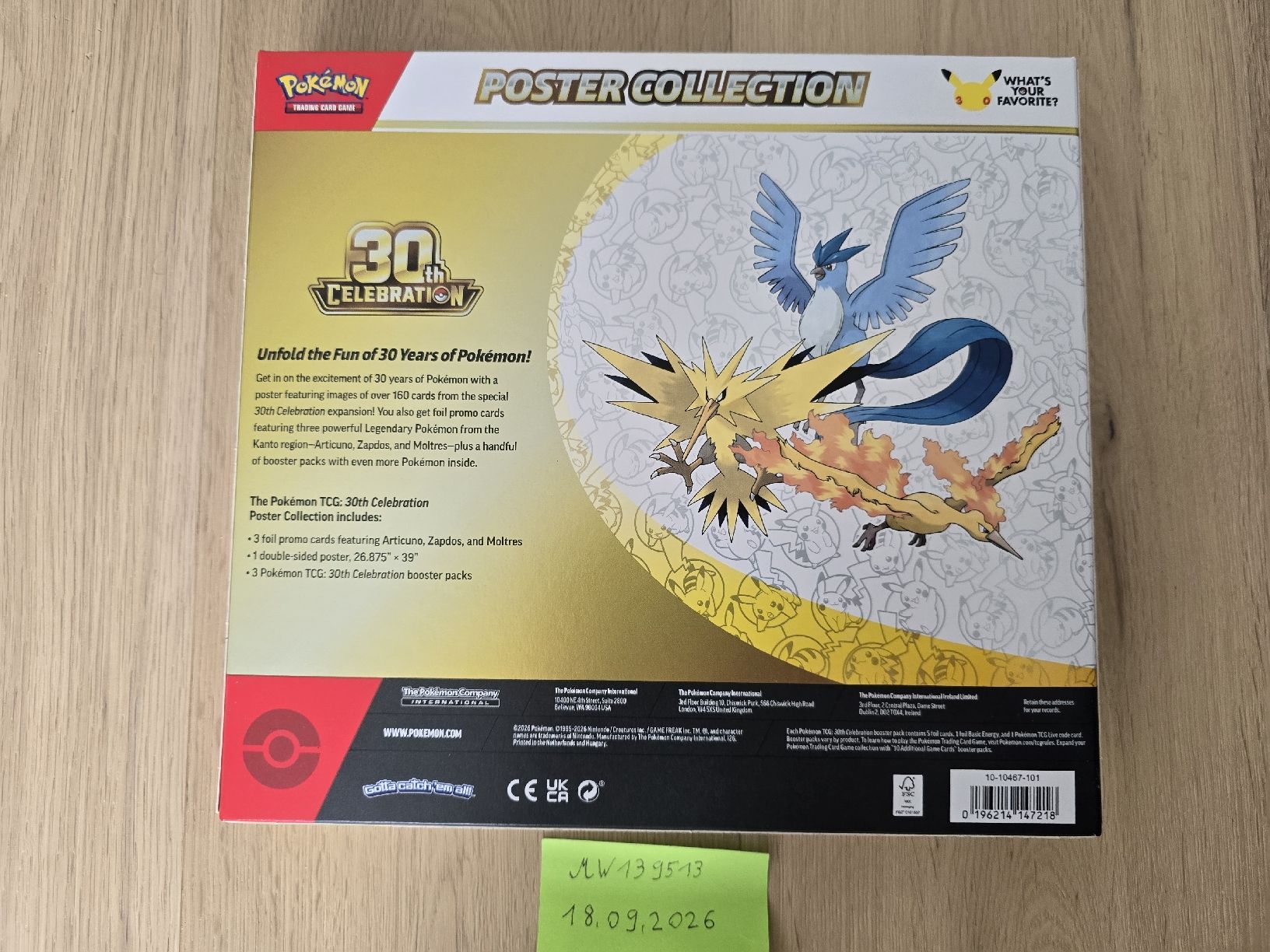 Pokémon Carte collezionabili: Pokémon 30th Celebration Poster Collection -EN- – Nuovo e nell'imballaggio originale da Schwyz venduto da Mw139513 1