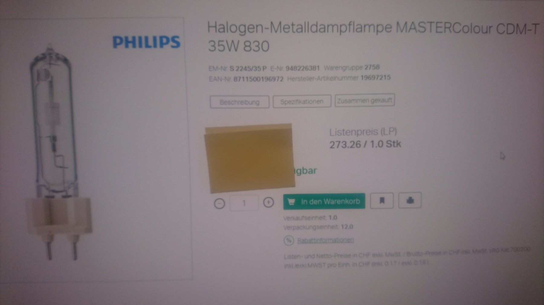 Philips Lampade: Halogen-Metalldampflampe MASTERColour CDM-T 35W 830 – Nuovo (secondo la descrizione) da Glarus venduto da Infratech 2