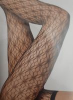 Migros Fashion Netz-Strumpfhose "Floral" Gr XXL Schwarz