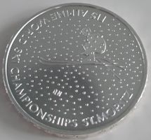Silbermünze Ski WM St. Moritz 2003 Suisse Helvetia 20 CHF
