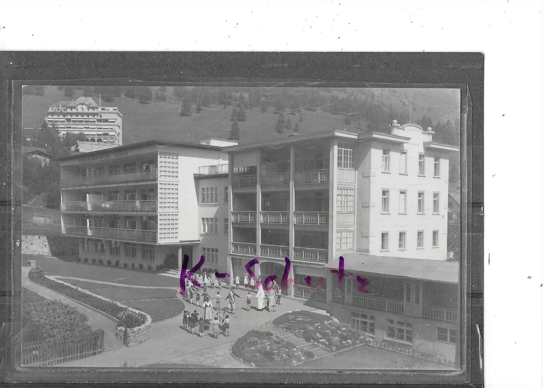 Cartoline postali: GR Davos-Dorf Kindersanatorium Albula – Usato da Schocherswil venduto da Wilare