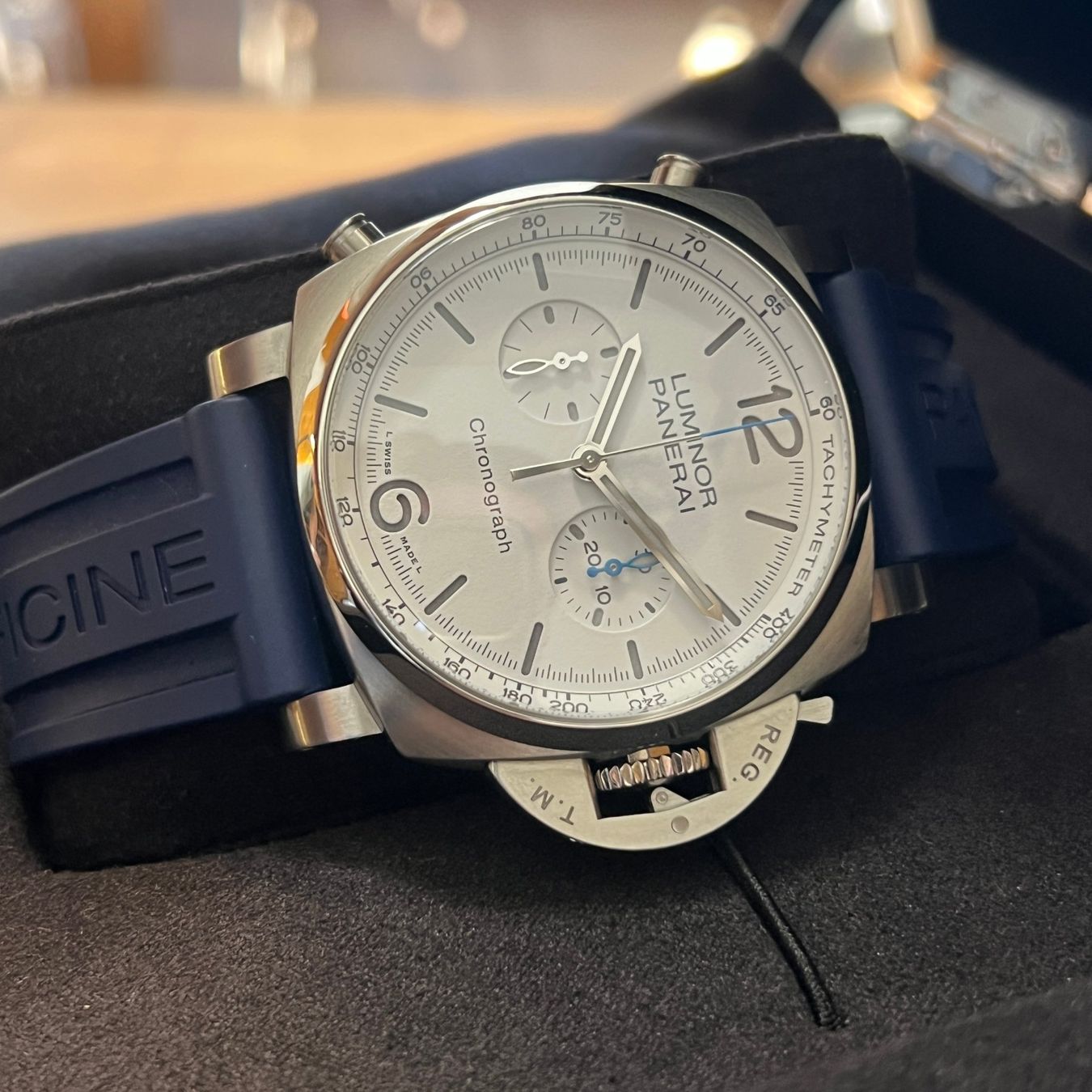 Panerai Orologi: Panerai Luminor Chronograph Full Set PAM01218 – Usato da Carouge GE venduto da Watchaser 6