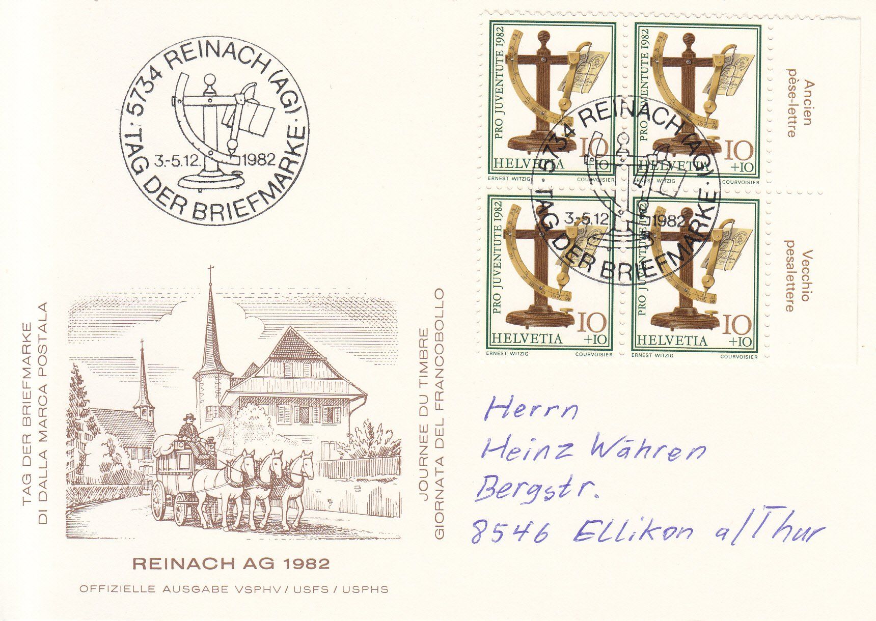 Tutti i francobolli: TdB Reinach 1982 mit SST S. 1121 – Usato da Bürglen TG venduto da StampGraf
