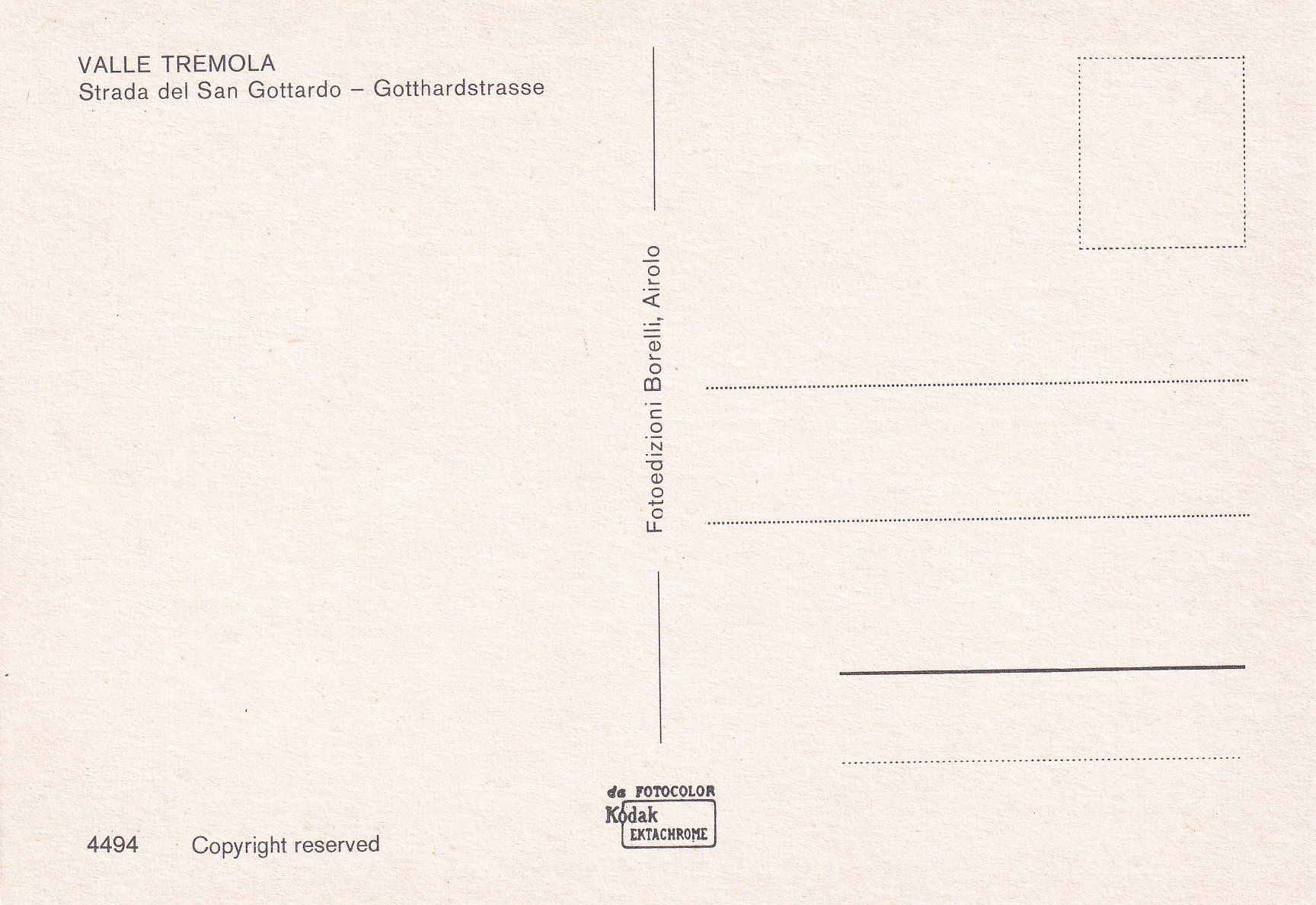 Cartoline postali: Velle Tremola /ay – Usato da Hombrechtikon venduto da Rudolf07 1
