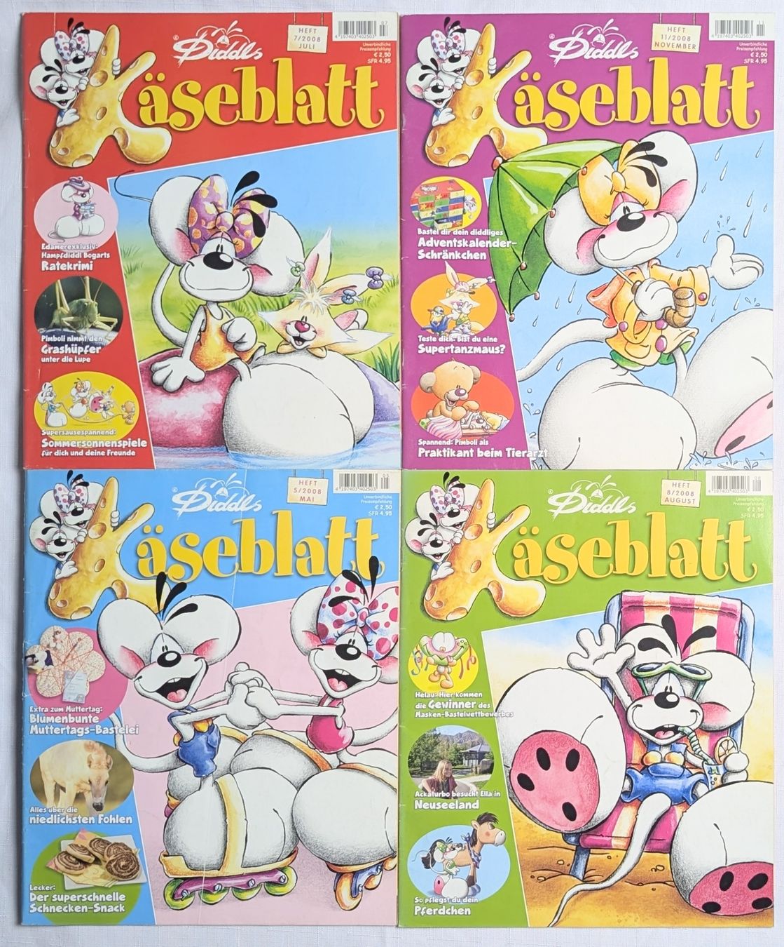 Fumetti: 4er Set Diddls Käseblatt- Diddl - aus den Jahr 2008 – Nuovo (secondo la descrizione) da Wängi venduto da ABIZONE-86