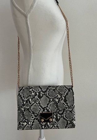 Tasche gold/grau mit Schlangenmuster