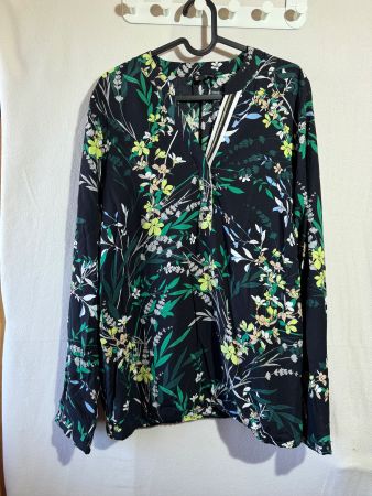 Bluse mit Blattmuster von Kenny S. Gr. 38