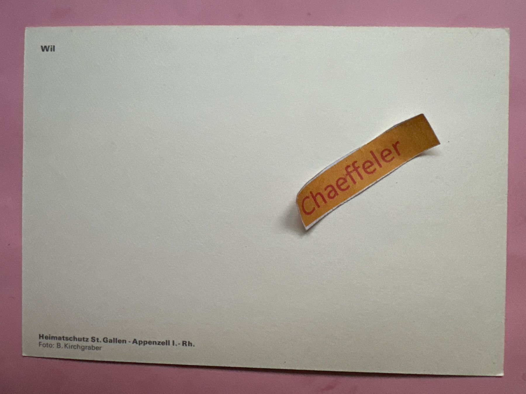 Cartoline postali: Wil – Usato da Zürich venduto da Chaeffeler 1