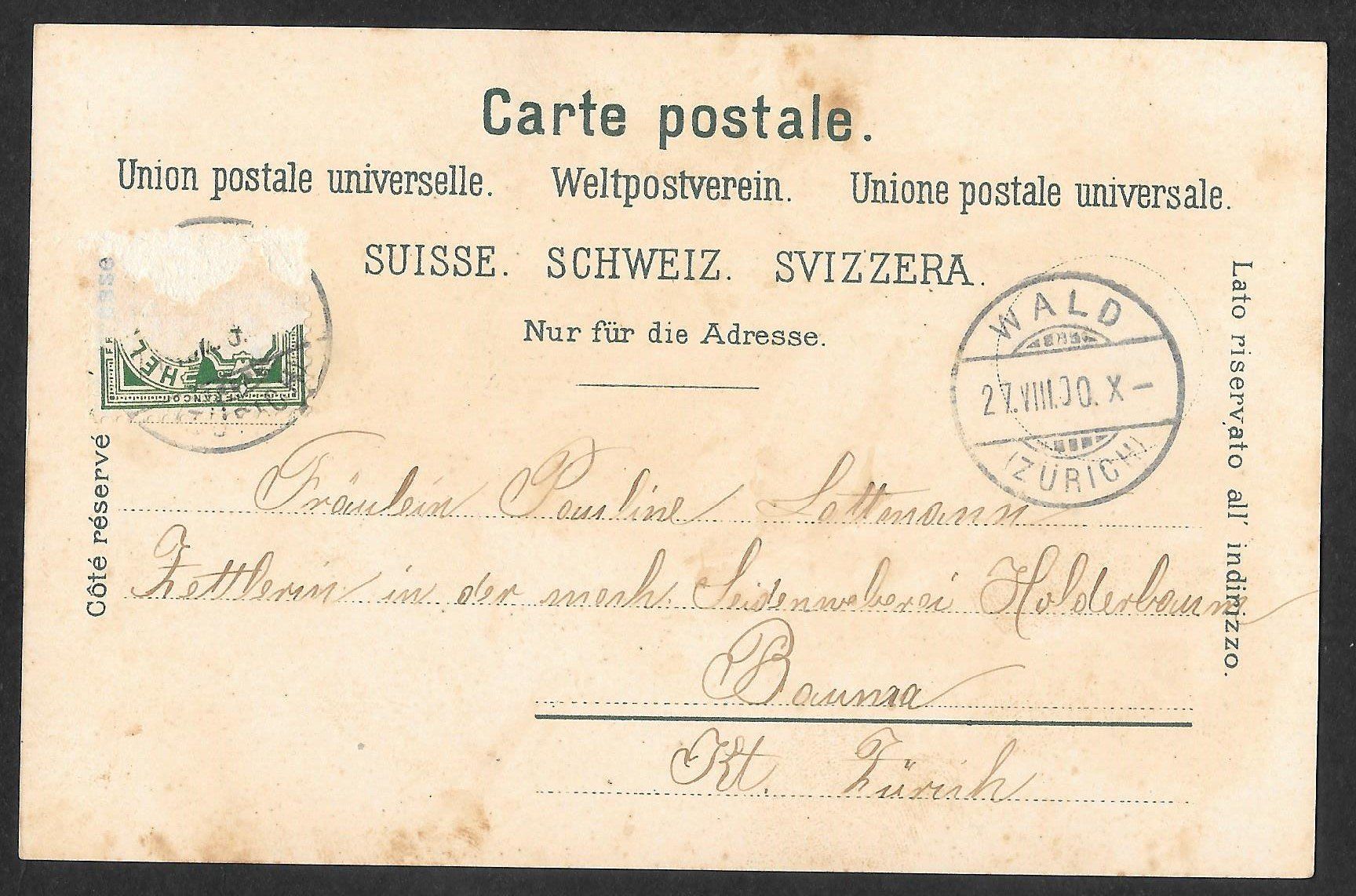 Cartoline postali: Scheidegg bei Wald farbige Lithografie – Usato da Olten venduto da clotaldi 1