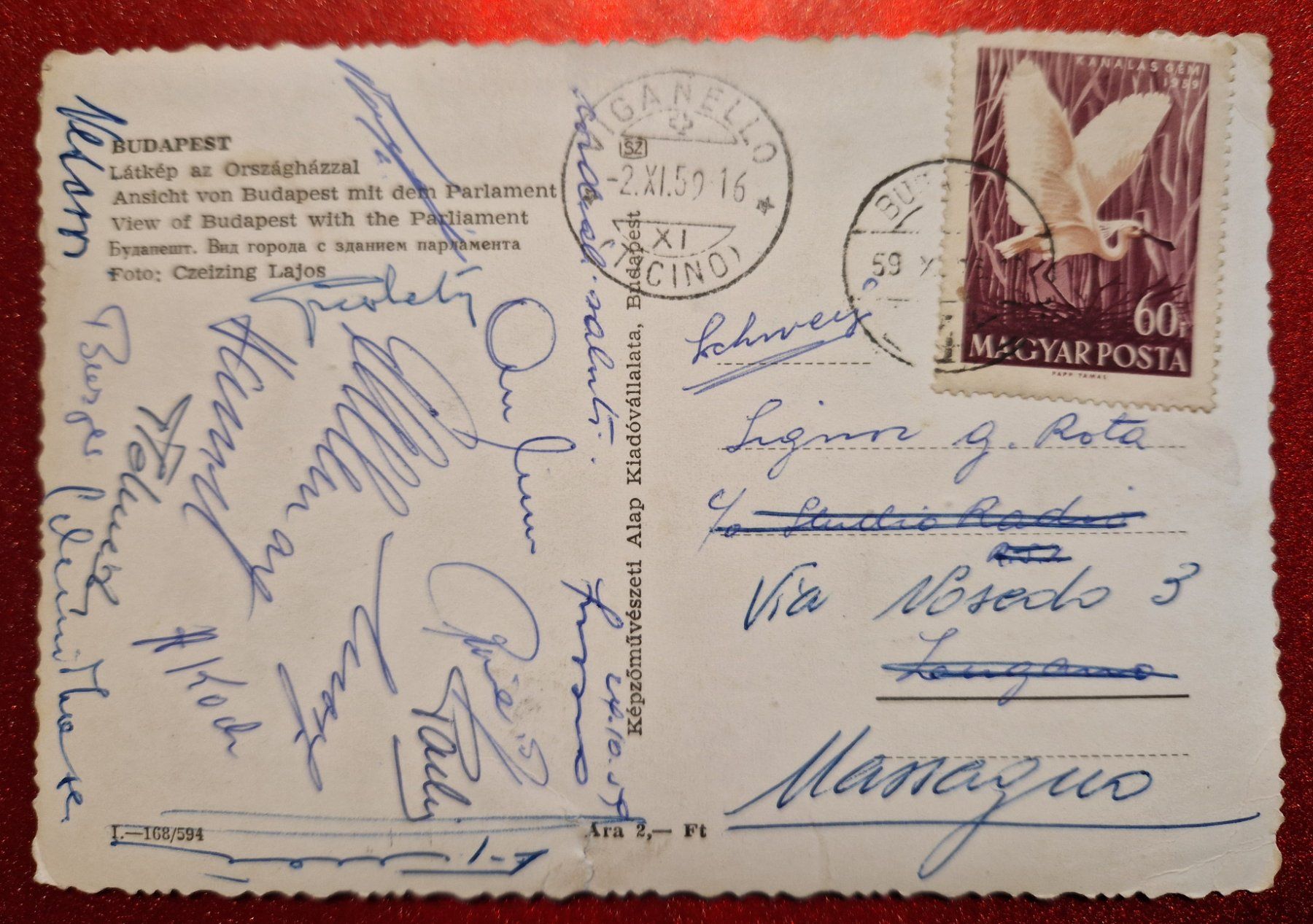 Cartoline postali: Budapest Parlament Ungarn 1959 – Usato da Melchnau venduto da Arthurius 1