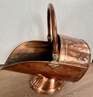 Grosse antike Kohlenschütte Kohleneime Kohlehelm Kupfer 45cm