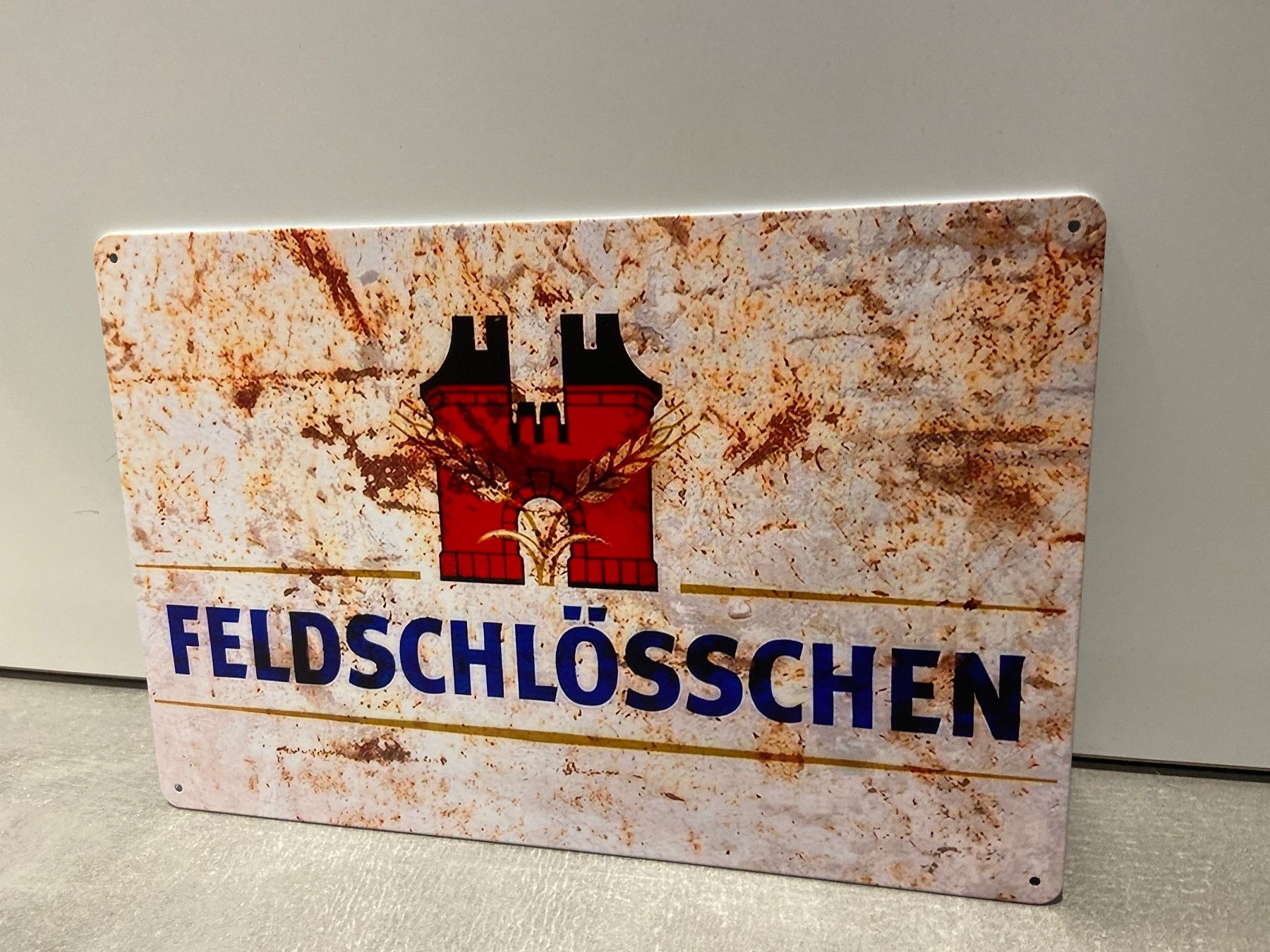 Insegne: FELDSCHLÖSSCHEN BIER Vintage Blechschild – Nuovo e nell'imballaggio originale da Seon venduto da Aaargauer01 1