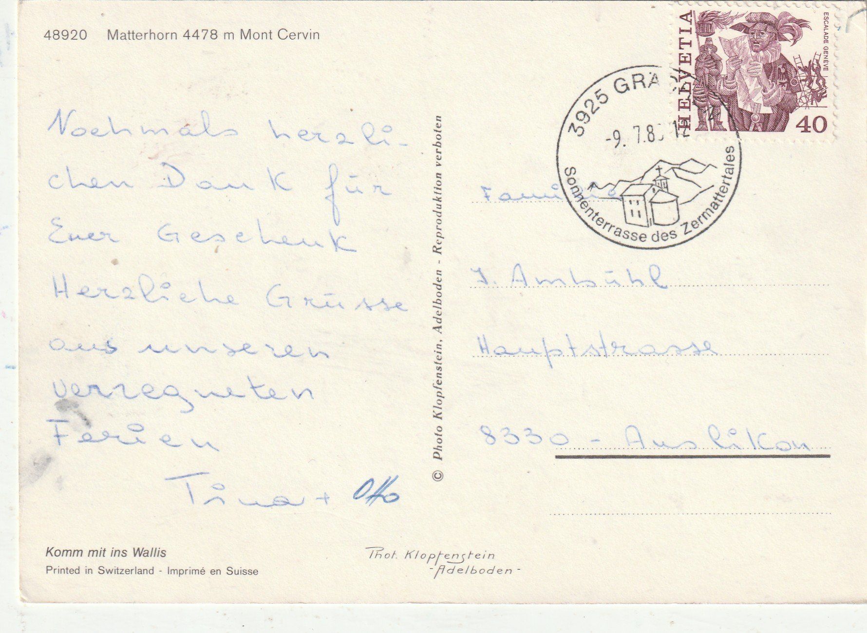 Cartoline postali: Natterhorn – Usato da Lumbrein venduto da made02 1