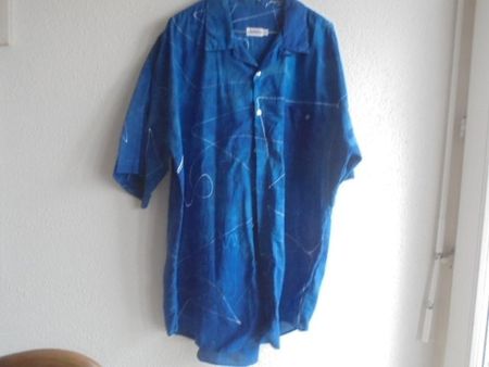 Batikhemd Enzianblau Gr. L Karibik NEU