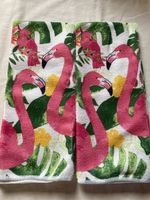 2 kitchen towels, flamingo and bird new