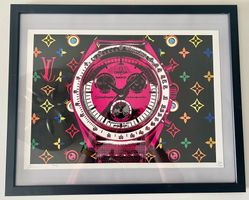 DEATH NYC Pop Art „Moonswatch & Vuitton“, Ltd.x/100 + cadre