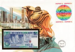Grosser Banknotenbrief  Singapore 1987
