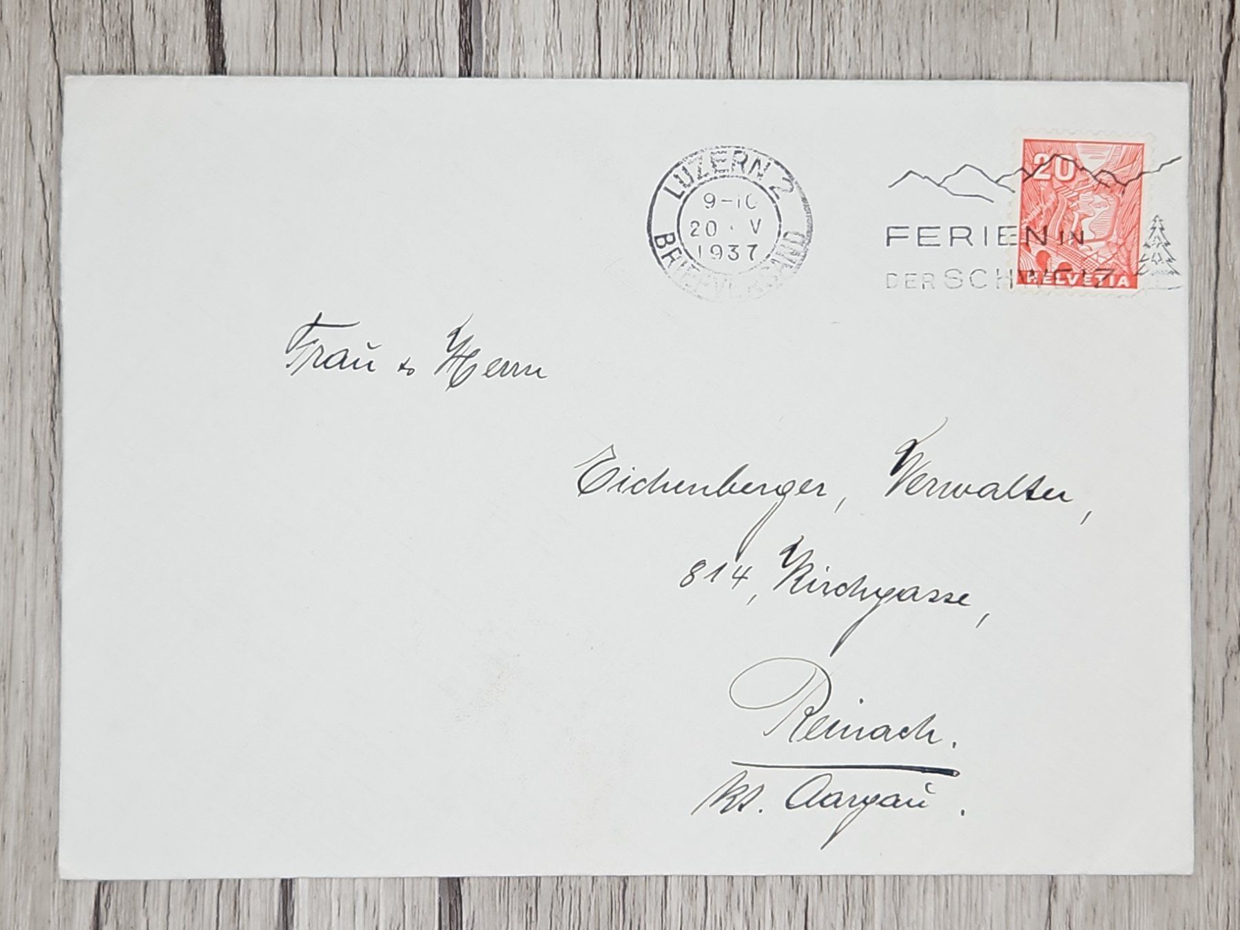 Tutti i francobolli: CL13 Enveloppe + Timbre Suisse 1937 – Usato da Cousset venduto da Patrick_Collections