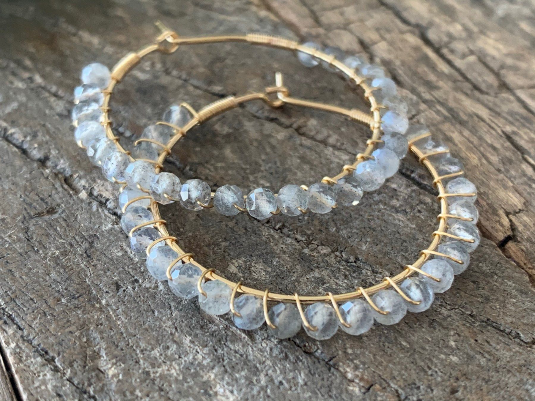 Orecchini pendenti & Orecchini a lobo: Wow: Creolen 18k vergoldet Labradorit – Nuovo e nell'imballaggio originale da Rombach venduto da Ivreajewels 4