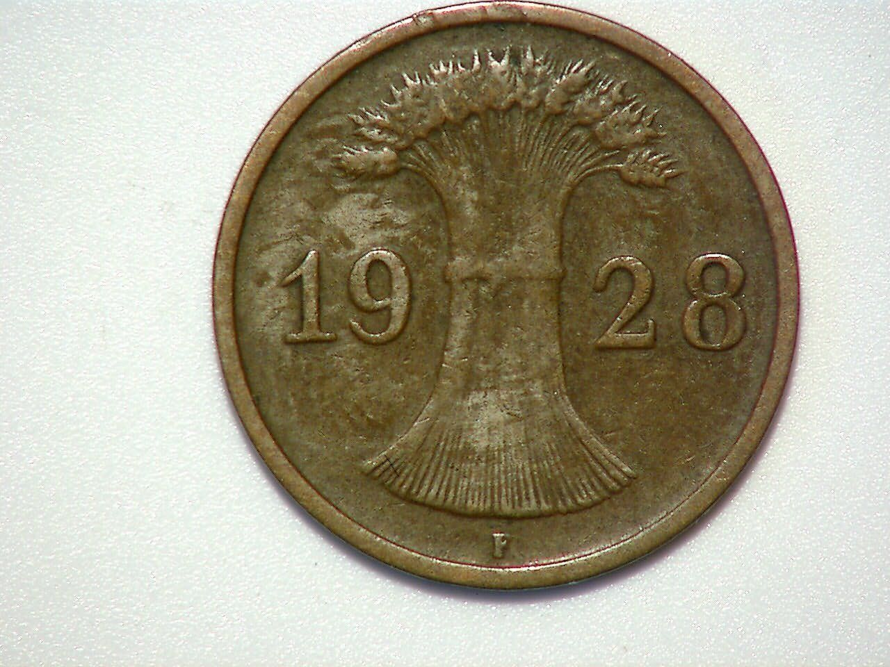 Alle Münzen: 1 Pfennig Deutsches Reich 1928 – Gebraucht aus Baden von swiss-alps 1