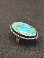 Vintage 925er Silber Ring mit natürlichen Türkis Top