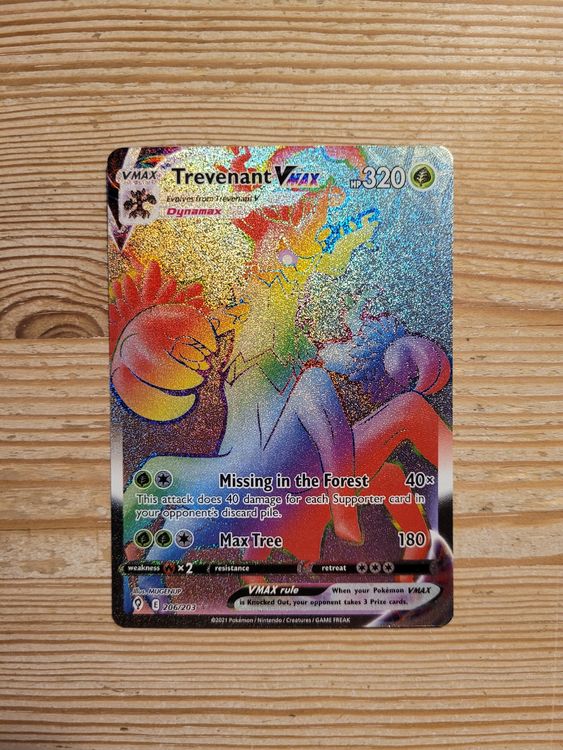 Pokémon Trevenant VMAX - 206/203 - Hyper Rare, Hobbies & Toys, Toys