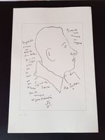 Lithographie numérotée 12/20 de F. Poulenc par Jean Cocteau